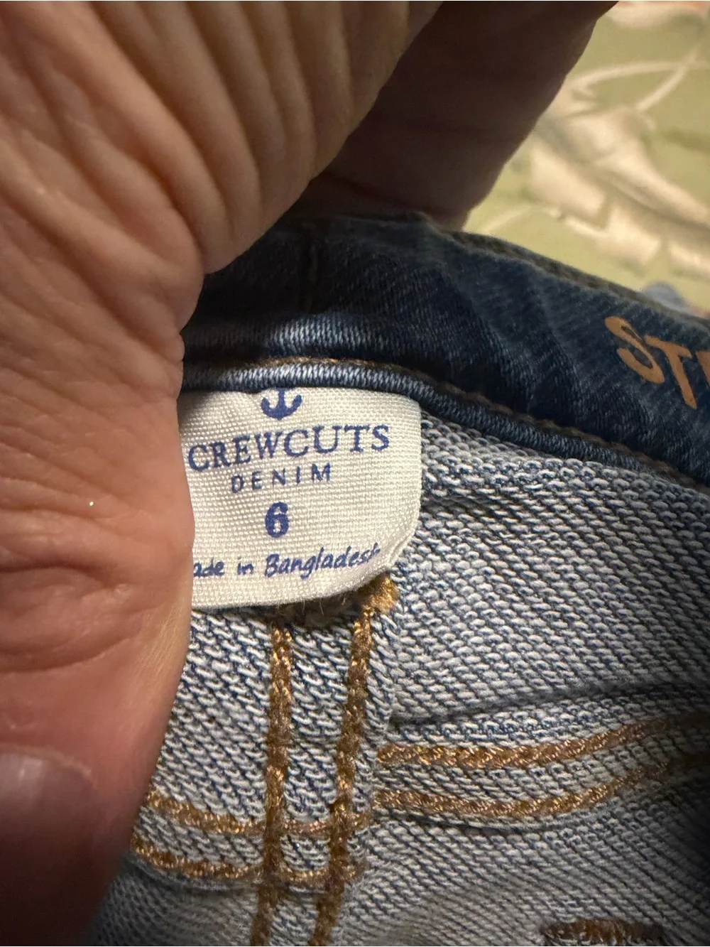 Crewcuts Dark Blue Straight-Leg stretch elastic snap button Jeans